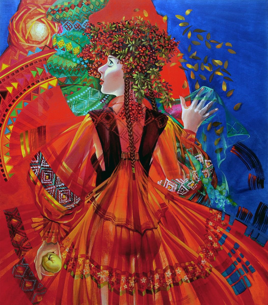 RED SUN, 70 x 80 cm by Olga Panina