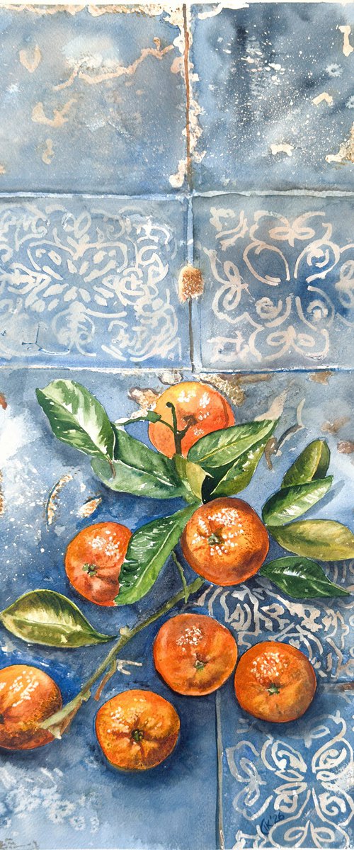 Portuguese Harvest -  Sunlit Tangerines by Irina Kurganskaya