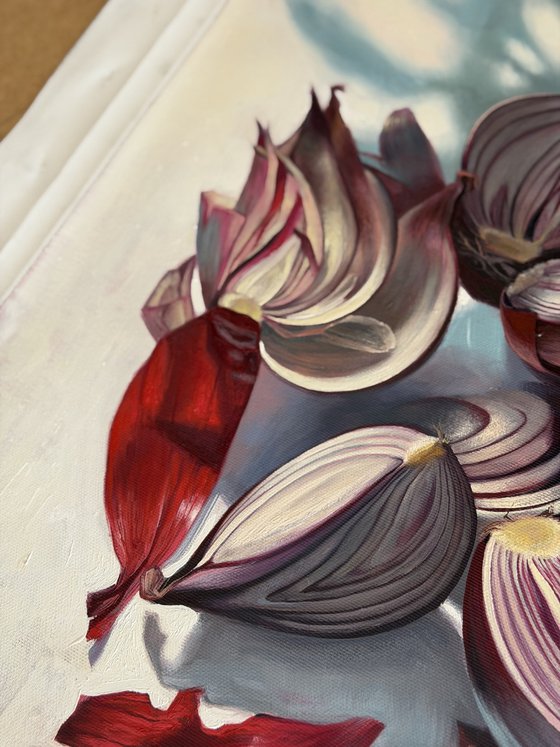 Onions. Vegetables still life