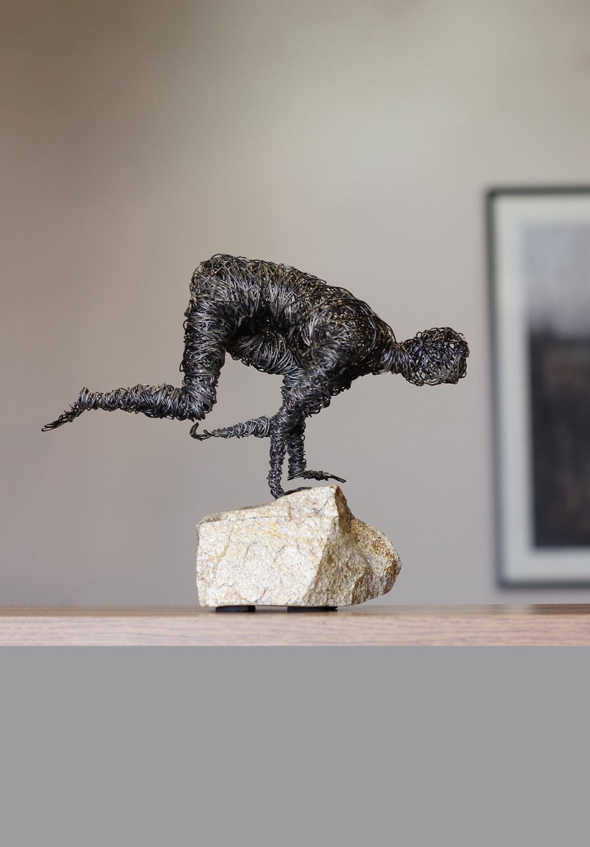 Abstract Portrait Sculpture By Karen Axikyan, 9 X 9", Predator, Original Artwork