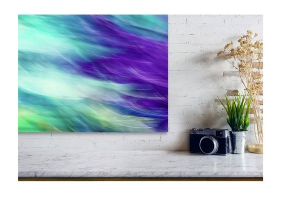 Fluidity in Turquoise and Violet - Metal Print Limited Edition