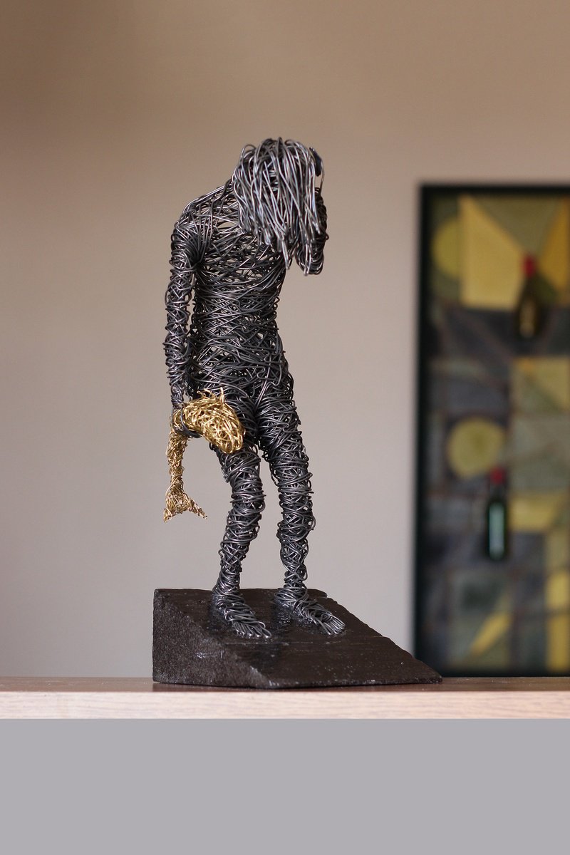 Abstract Portrait Sculpture By Karen Axikyan, 6 X 15", Unrealized Dream, Original Artwork