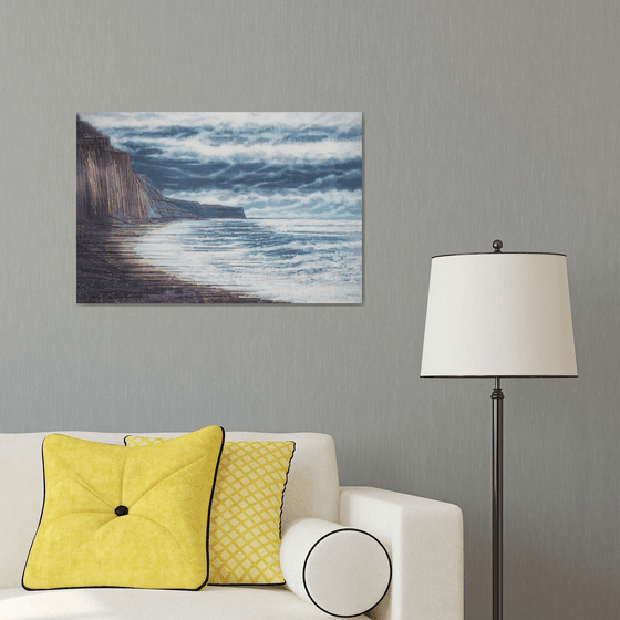 Seascape Under Stormy Skies