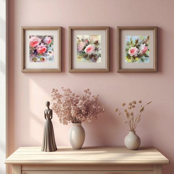 Triptych / roses set