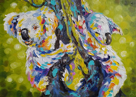 Serenity - oil painting, Australia, koala, koala oil painting, animals, koala art