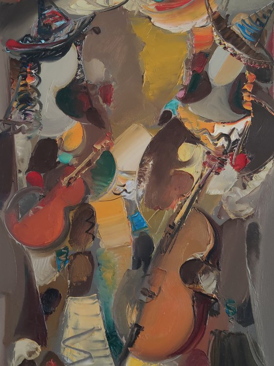 Duet (40x60cm, oil/canvas, abstract art)