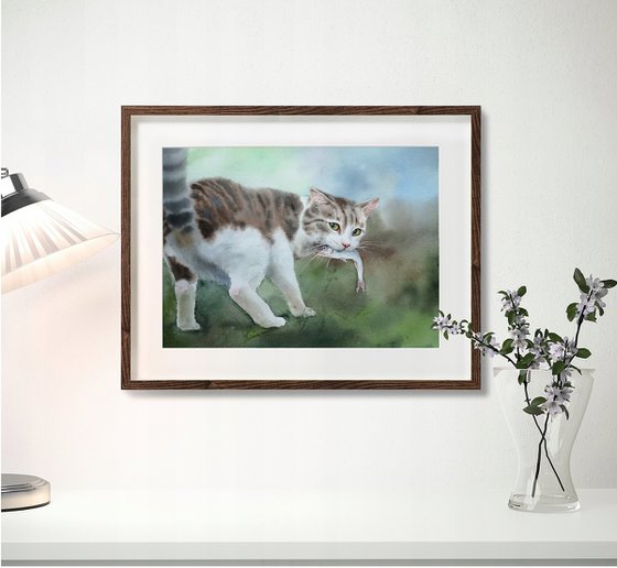 The Fisher Cat  cat with fish