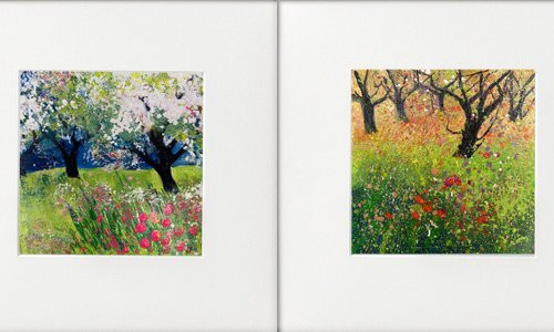 Four orchard scenes by Teresa Tanner