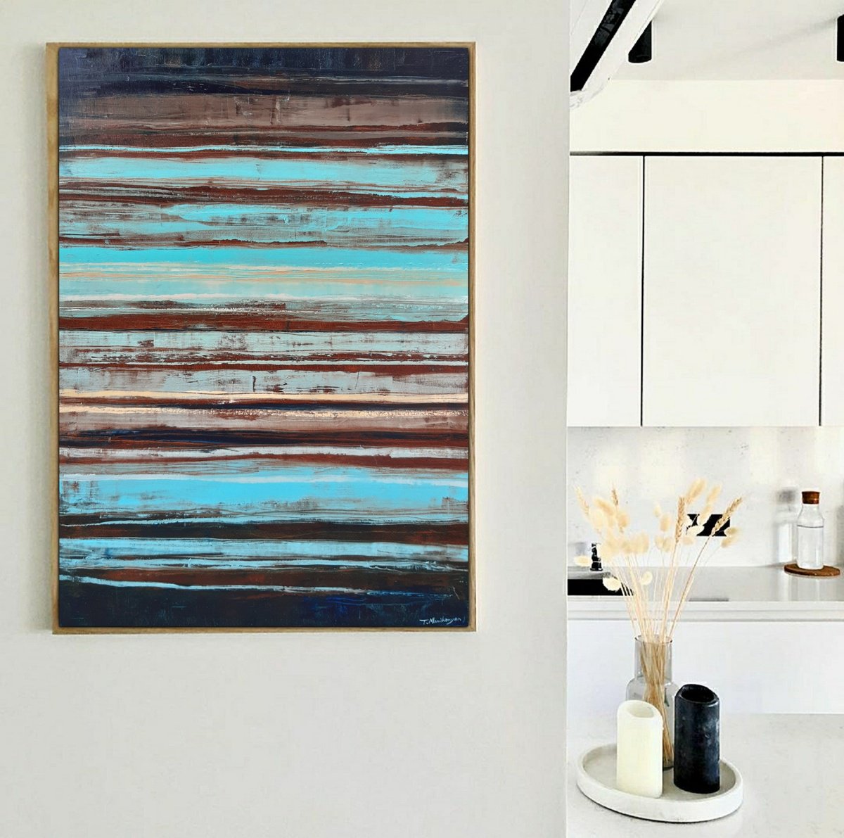 Abstract Oil Painting By Tigran Mamikonyan, 28 X 39", Road A4. 70X100Cm., Original Artwork