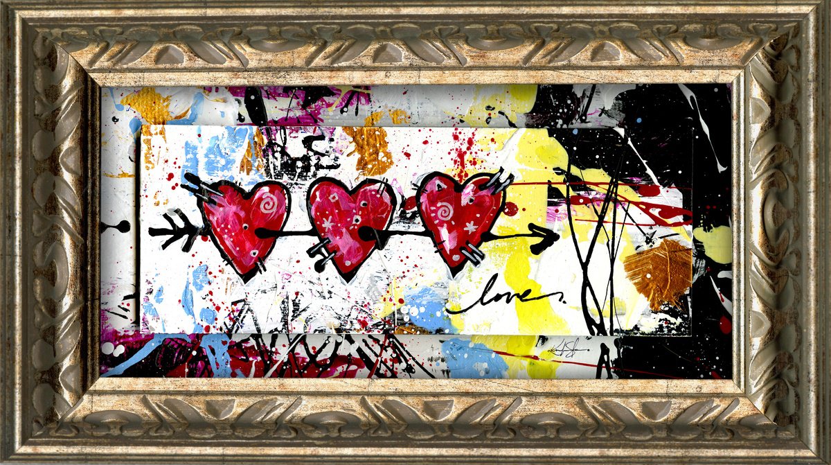 Abstract Painting By Kathy Morton Stanion, 19 X 15", Love 2, Original Artwork