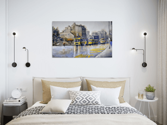 Belgrade rapsody in yellow 54x90cm 2023