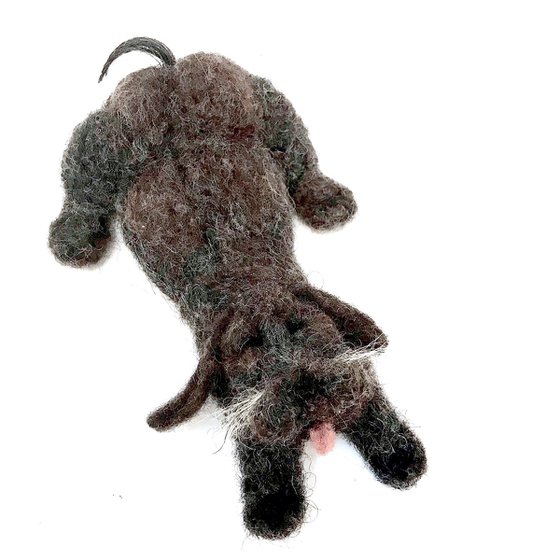 Dog Happy, felted wool dog