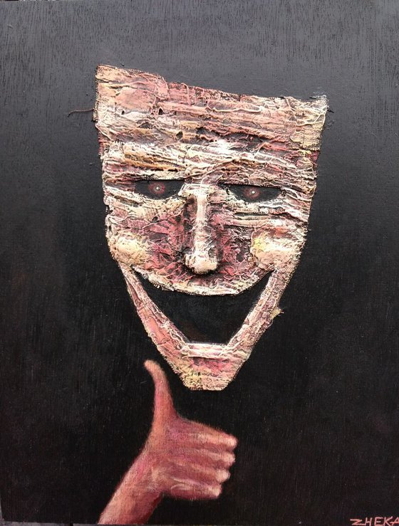 In the smile. Original mask painting