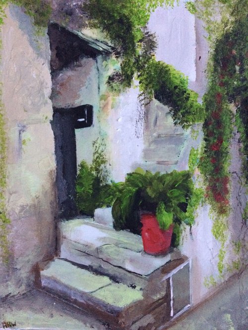 Steps To A House In Summer, Italy by Andrew  Reid Wildman