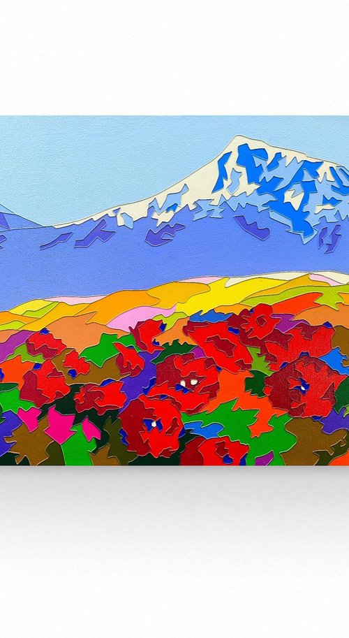 Poppy field of Mount Ararat by Ashot Avagyan