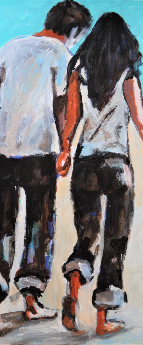 Couple on the beach / 42 x 29.7 cm by Alexandra Djokic