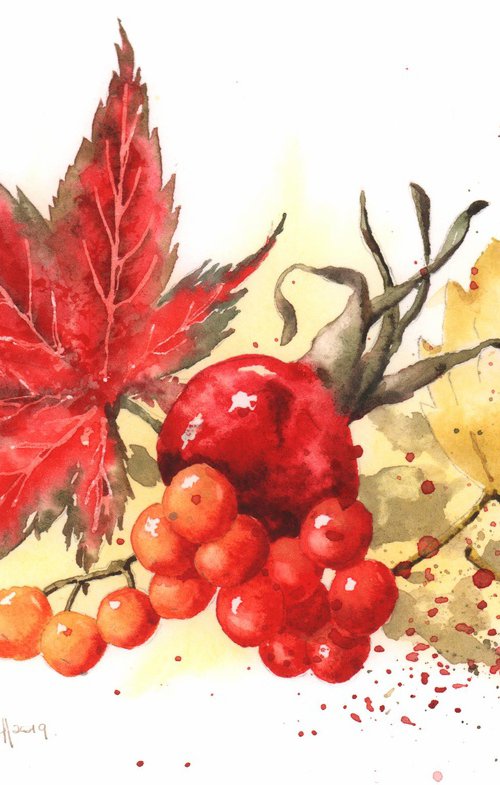 Fall Flourish - Original Watercolour Painting by Alison Fennell