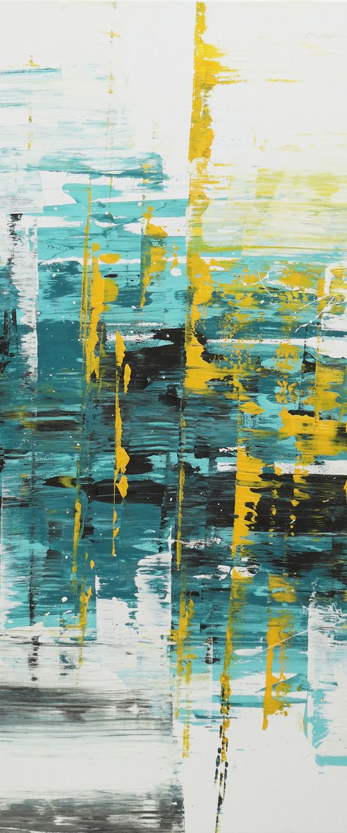 Abstract Painting - Static White - Affordable Art - Ronald Hunter - 31A by Ronald Hunter