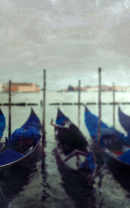 Blue gondolas at sunset - Giclee limited editon by Nadia Attura
