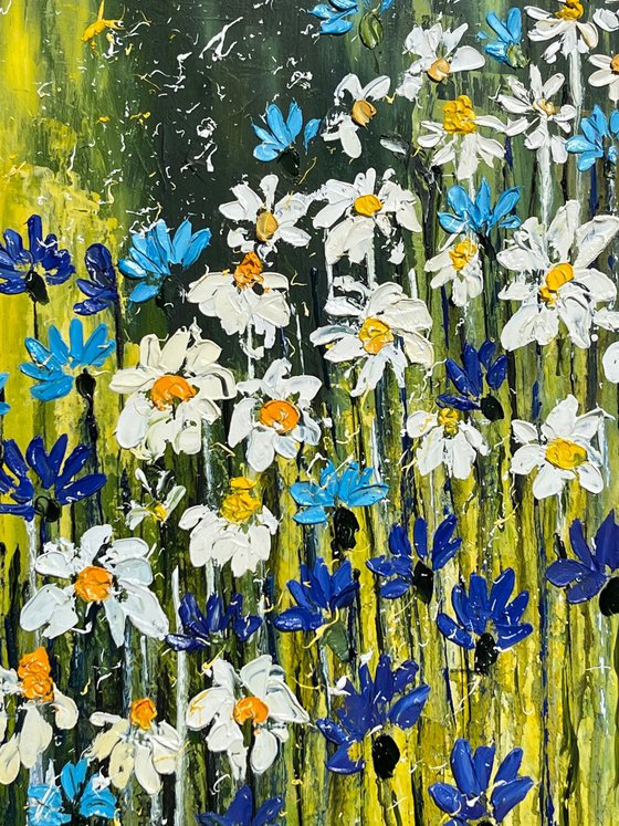 Daisy  Cornflowers Painting