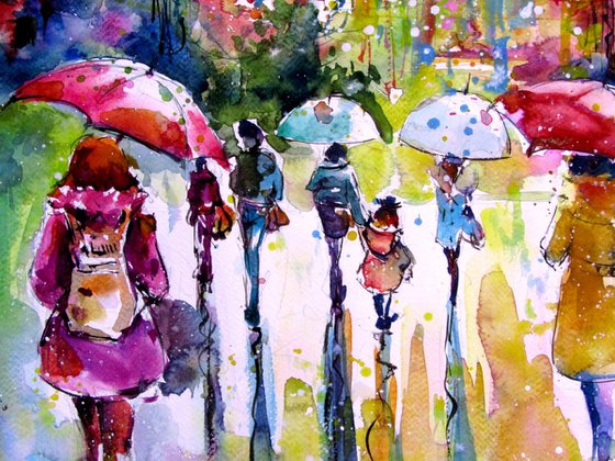 Joyful rainy day