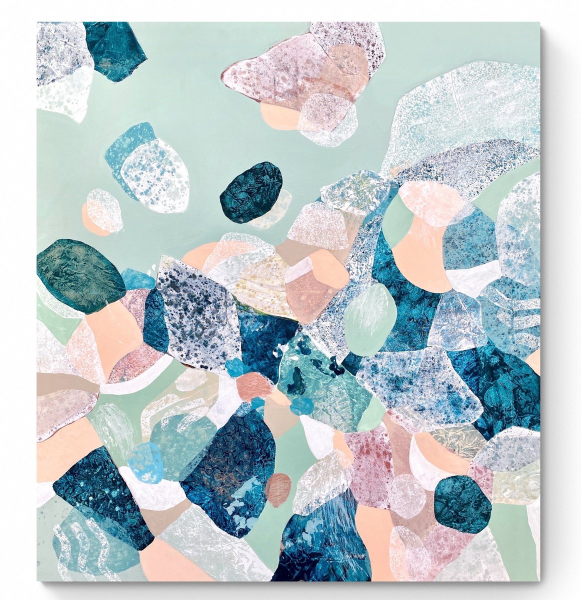 Abstract Acrylic Painting By Cristina Dalla Valentina, 35 X 39, Spring Tales 2, Original Artwork