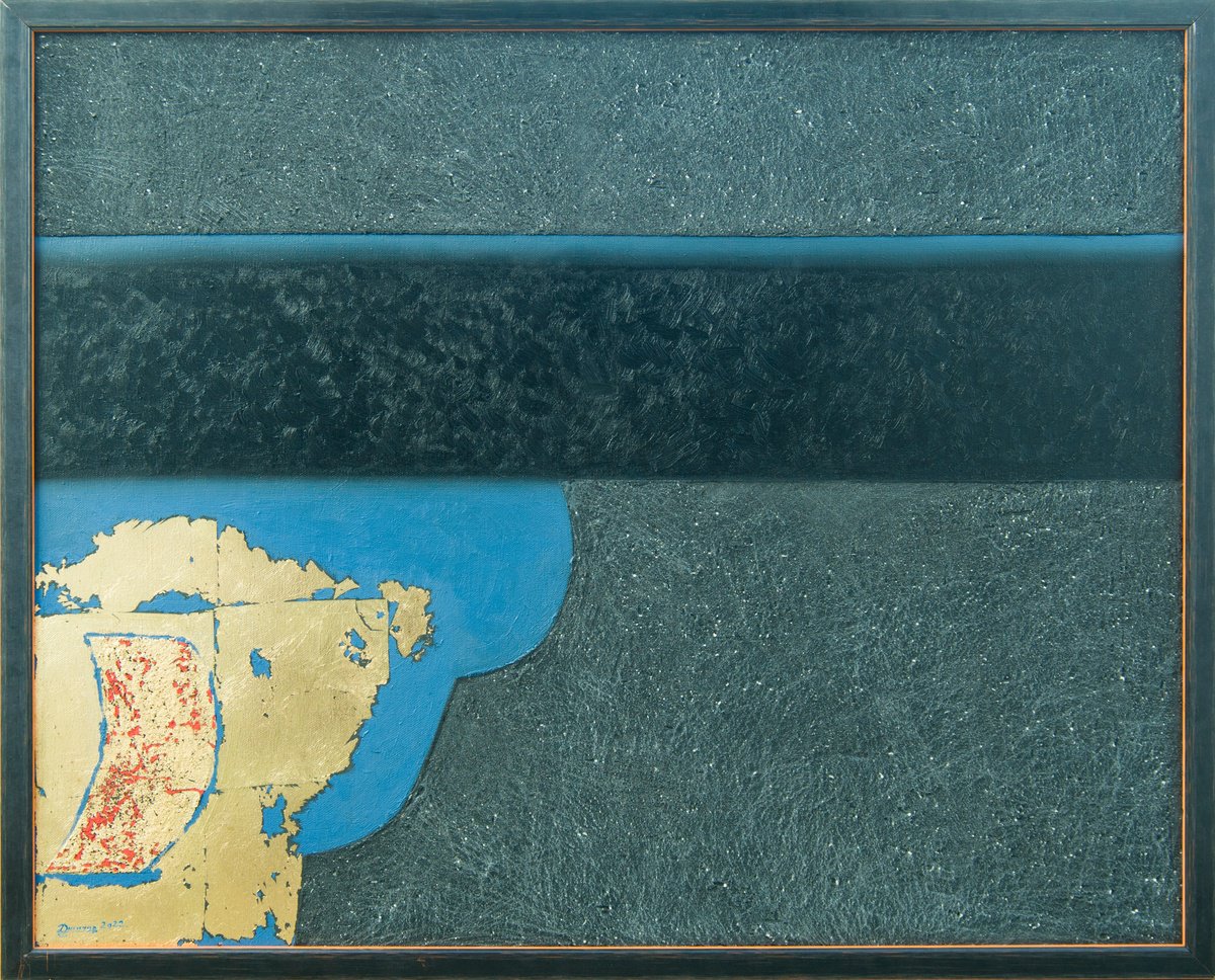 Expressive Abstract Oil Painting By Mykola Dzhychka, 41 X 33", Gun Barrel, Original Artwork