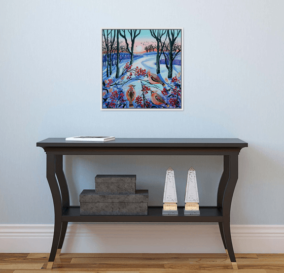 Waxwings in the Snow