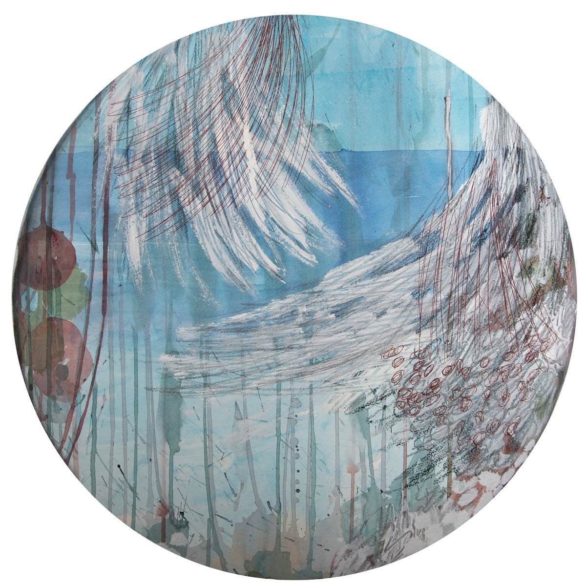 Abstract Landscape Painting By Elizabeth Anne Fox, 20 X 20, Carbon Pond 6, Original Artwork