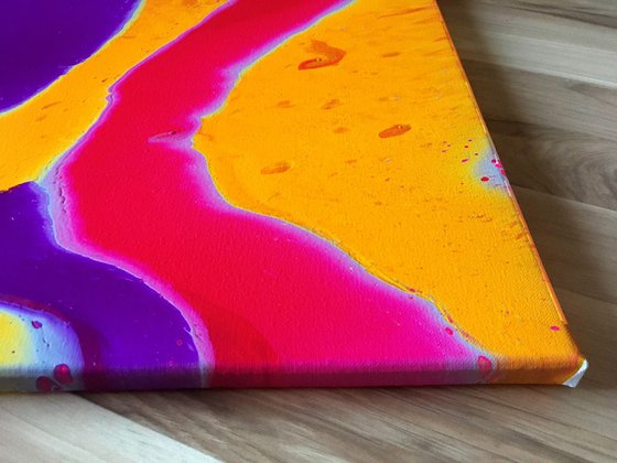 "Flow With Me" - FREE USA SHIPPING - Original Abstract PMS Fluid Acrylic Painting - 20 x 16 inches