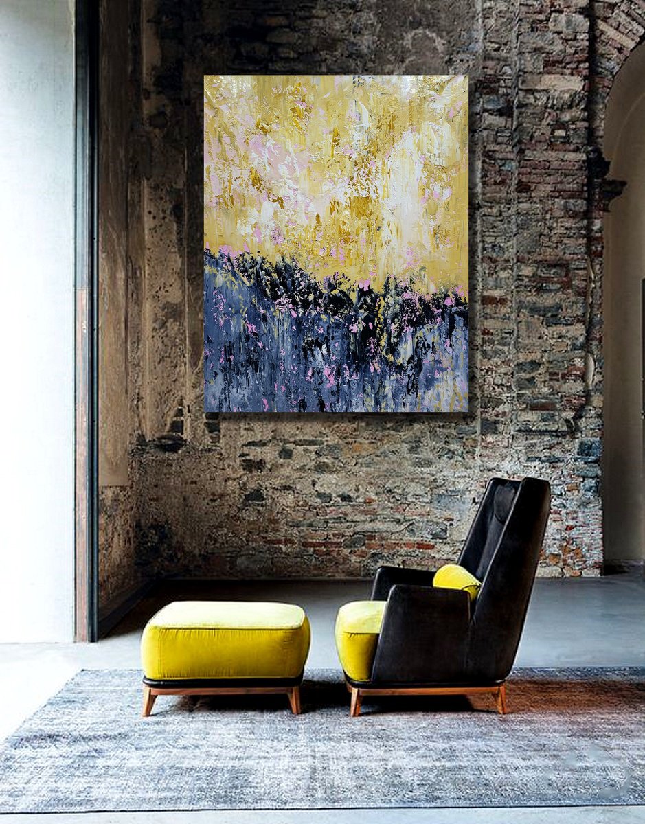 Abstract Acrylic Painting By Alex Senchenko, 43 X 55, Abstract R 2403, Original Artwork