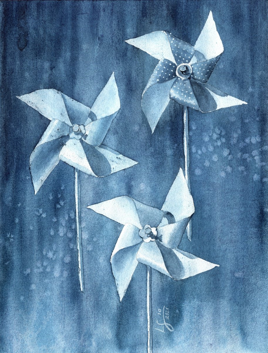 Photorealistic Still Life Watercolour By Svitlana Lagutina, 11 X 15", Whispers Of The Wind, Original Artwork