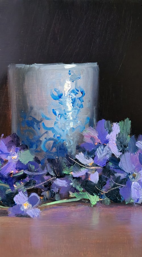 Violets and a Cup by Pascal Giroud