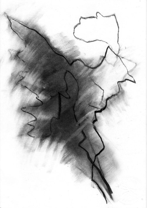 Dessin au fusain, Etude d'arbre, 29,7 x 21 cm by Lionel Le Jeune