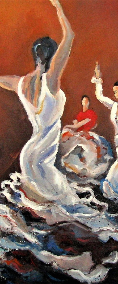Sevillana dancers by Jean-Noël Le Junter