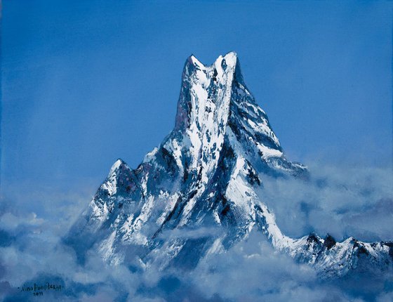 Annapurna Nepal - mountain landscape oil painting