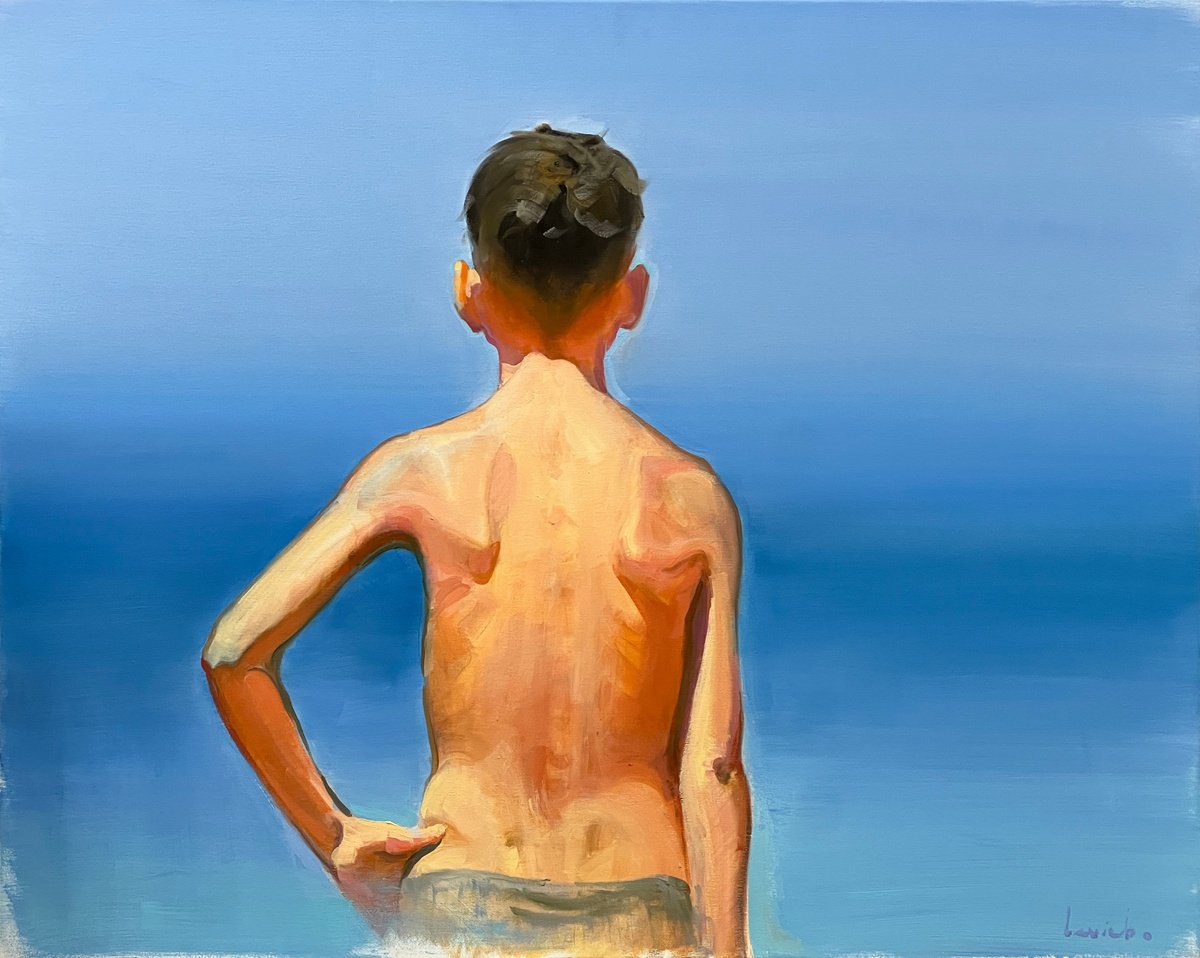 Impressionistic Portrait Oil Painting By Alexander Levich, 39 X 31, A New Day, Original Artwork