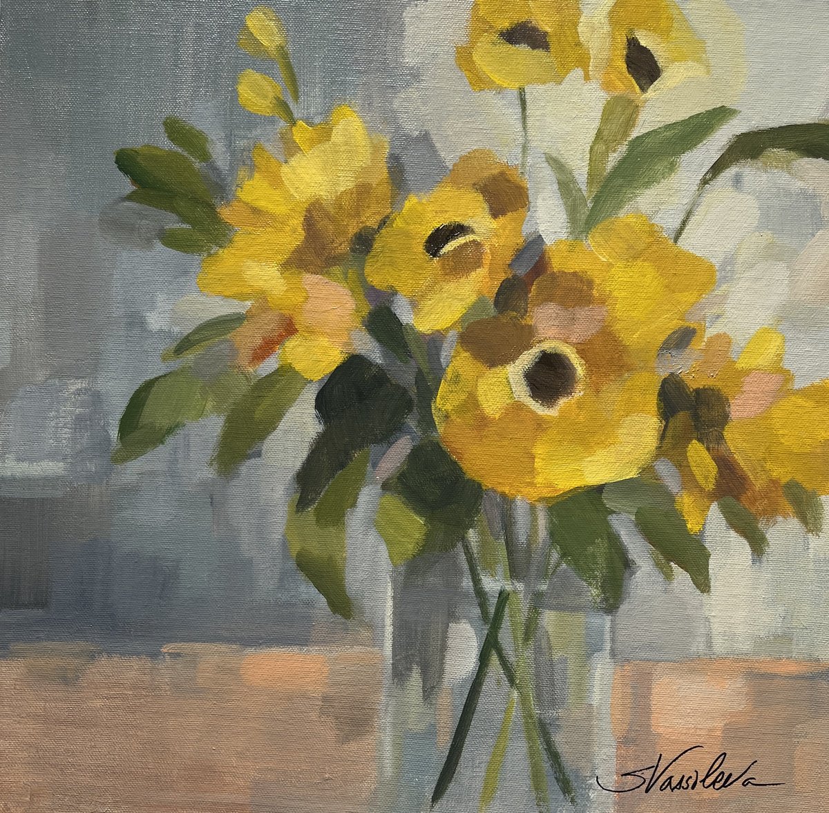  Sunny Floral Ii By Silvia Vassileva, 15 X 15, Artwork For Sale On Artfinder