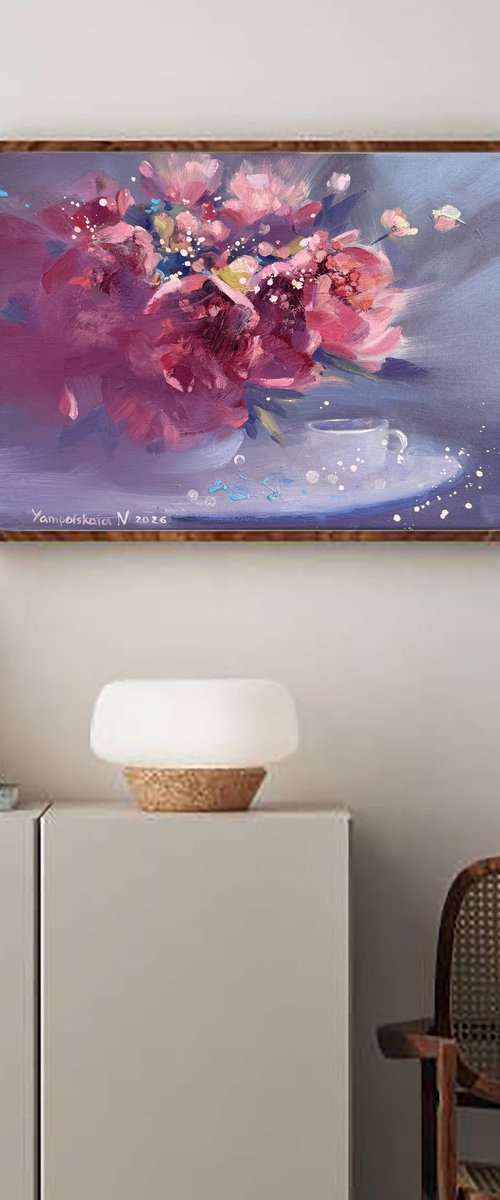Fragile Bloom of Peonies by Natalia Yampolskaia