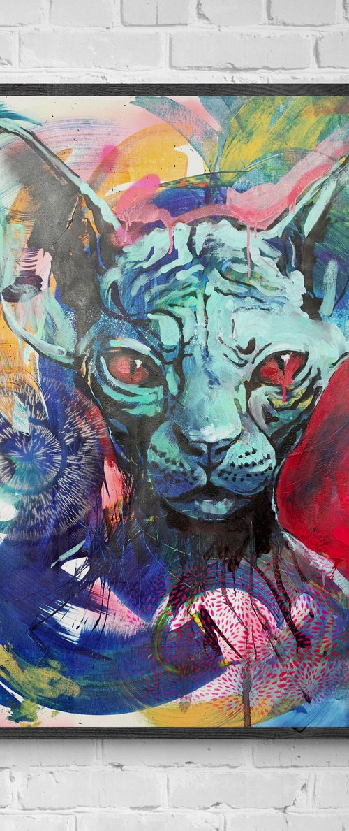 Noise of the Streets: Sphynx. 31.5 x 39,37in (80cm x 100cm) by Anatoliy Menkiv