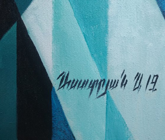 Komitas - Armenian musician (60x80cm, cubism, oil painting, ready to hang)