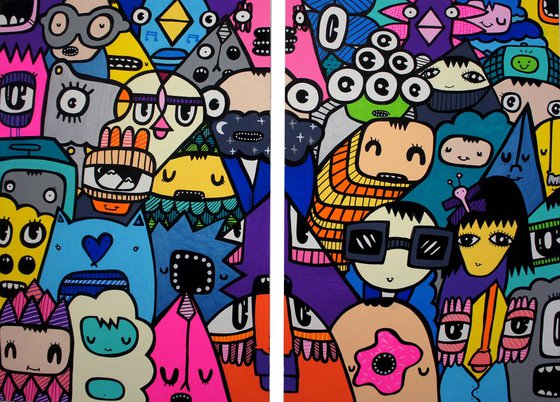 Cosmic Crowd - Diptych