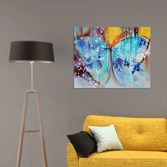 Colourful Large Artwork Abstract Butterfly