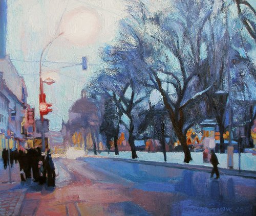 Evening Avenue by Olena Kamenetska-Ostapchuk