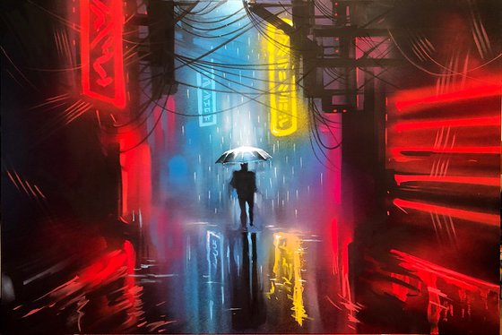 'Neon Nights' - Original painting on canvas