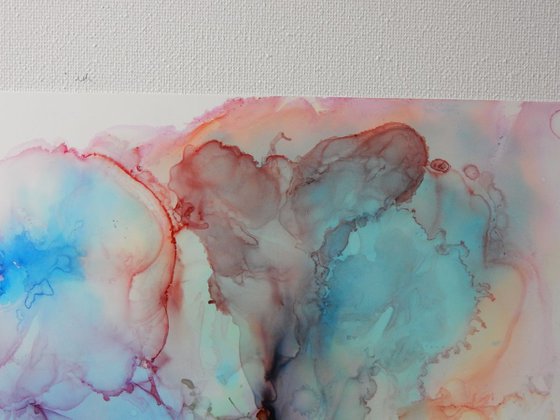 Abstract flower. Alcohol Ink abstract painting.
