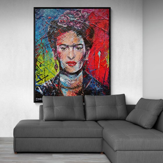 Frida Mexicano 120cm x 150cm Frida Kahlo Textured Abstract Realism Art