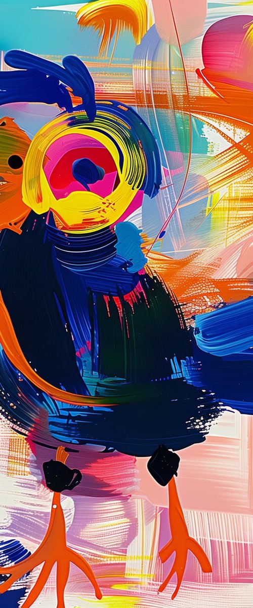 Colorful Abstract Bird by Kristina Kalle