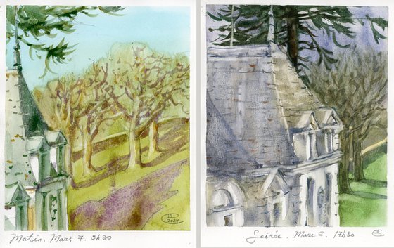 View of the castle diptych