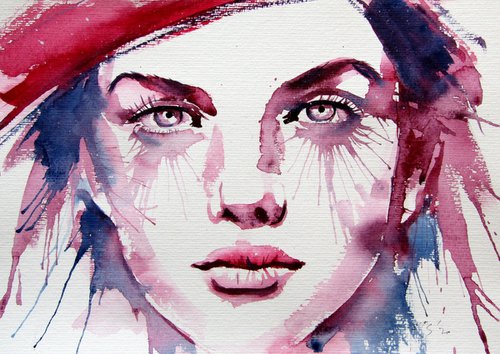 Girl with red hat by Kovács Anna Brigitta